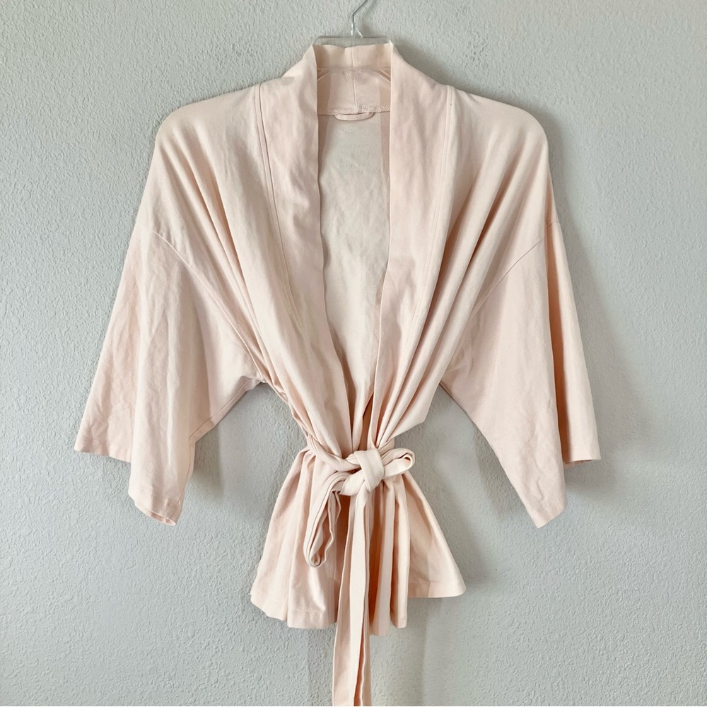 STORQ Maternity Short Robe Cardigan XS Belted Cotton Kimono Comfy Postpartum